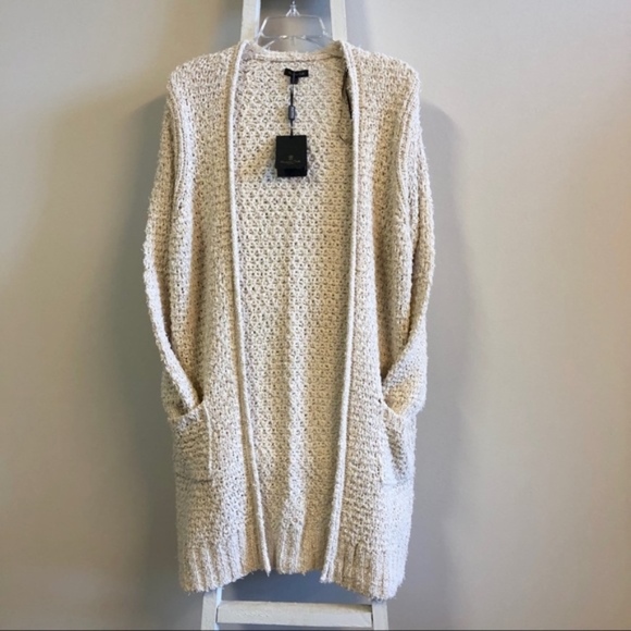 Massimo Dutti Open Cardigan Sweater Oatmeal NWT - Picture 3 of 8